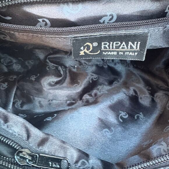 Ripani Y2K Purse Satchel Black Silver Metallic Leather Glam Reptile Avant Garde - Picture 16 of 17